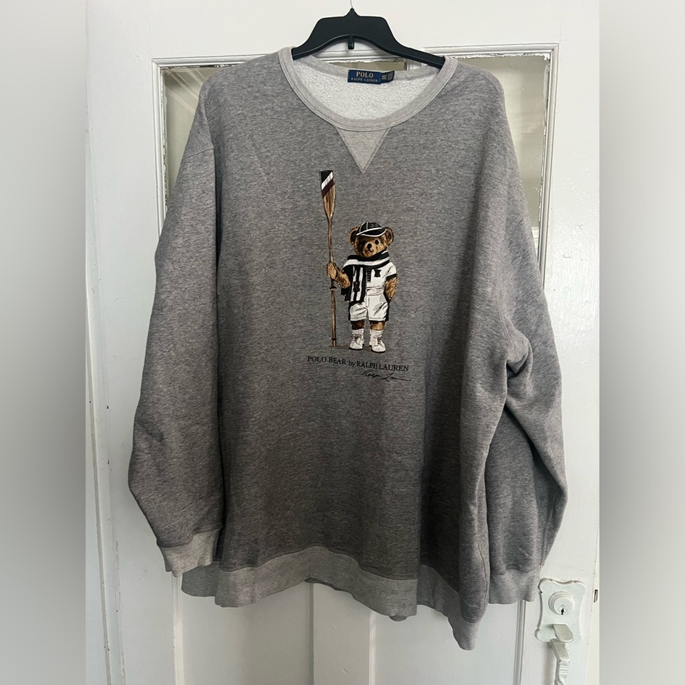 Polo by Ralph Lauren Gray Crewneck with Bear Graphic